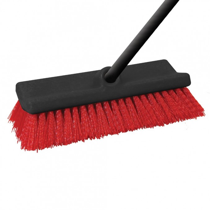 Bi-Level Floor Scrub Brush with Handle