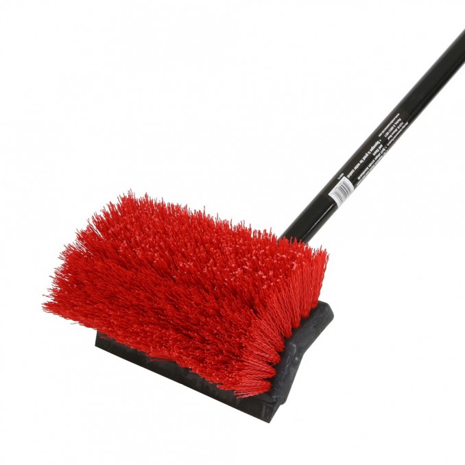 Bi-Level Floor Scrub Brush - Squeegee and Handle