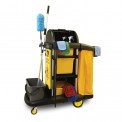 MaxiPlus® Deluxe Janitor Cart - Microfiber Application