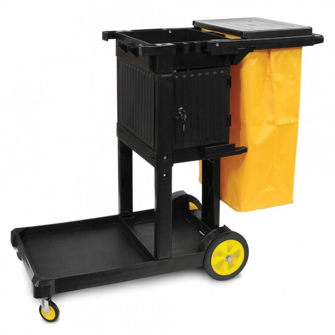 MaxiRough® Janitor Cart w/Locking Cabinet
